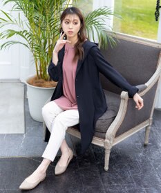 Tiaclasse L 【洗える】バックベルトフーデットコート