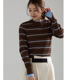 Te chichi 配色レイヤードリブニットプルオーバー