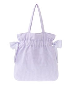 Maison de FLEUR ギンガムチェックダブルリボントートバッグ