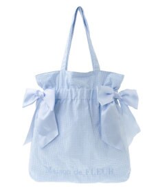Maison de FLEUR ギンガムチェックダブルリボントートバッグ
