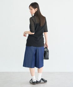 earth music&ecology ストレッチレース襟付シャツ