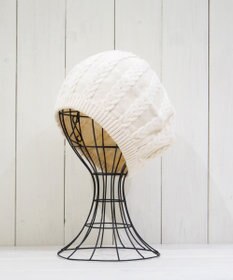 石田製帽 オーガニックコットン アラン編みベレー