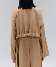 BEIGE， COBURN / シルク混ロングステンカラーコート