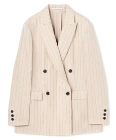 BEIGE， ERYTH / リネンストライプダブルジャケット