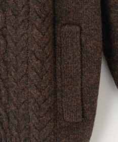 JOSEPH ABBOUD 【イタリア糸使用/軽く暖かい】 ラムウールケーブル柄ショールカラーカーデ