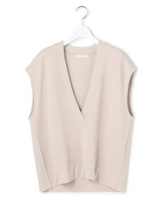 ICB L 【洗える】 ウールテンセルミニブークレ ニットベスト