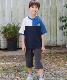 J.PRESS KIDS 【吸水速乾】【140-170cm】ポンチローマ トリコロール 切替Ｔシャツ
