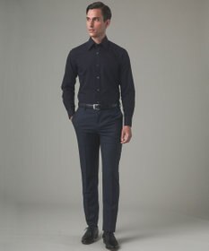 GOTAIRIKU 【形態安定】PREMIUMPLEATS_レギュラーカラー 通年ドレスシャツ（ネイビー）
