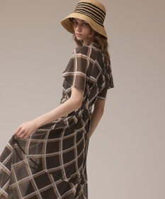 GRACE CONTINENTAL チェックプリントプリーツワンピース