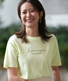 ANY SIS ビジュープリント Ｔシャツ ライム