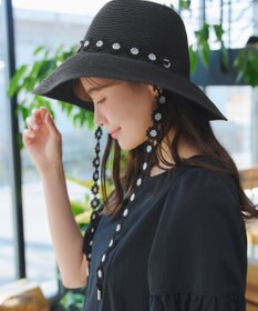 Tiaclasse フラワーレース付きクロッシュハット