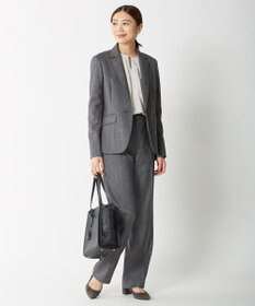 J.PRESS LADIES 【セットアップ対応】ウールストレッチツイード ストレート パンツ