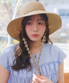 Tiaclasse フラワーレース付きクロッシュハット