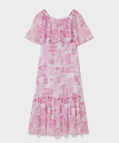 GRACE CONTINENTAL シフォンプリントドレス