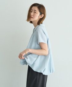 YECCA VECCA 刺繍カラーバルーンヘムブラウス