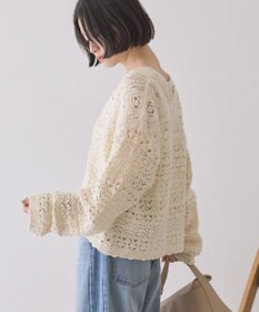 AMERICAN HOLIC 【前後2WAY】レース透かし編みニットカーディガン