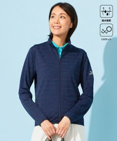 23区GOLF 【WOMEN】便利なUV羽織！【吸水速乾/UVカット】ラメボーダージャージ