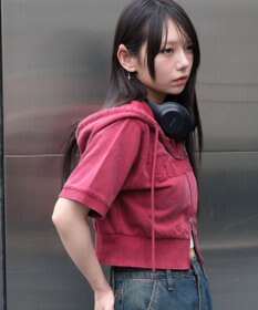 WEGO ヴィンテージウォッシュロゴ半袖パーカー