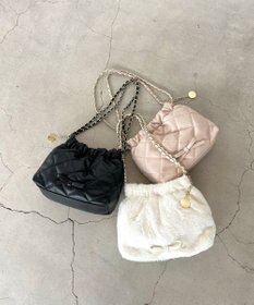 Feroux キルティング＆エコファー チェーンバッグ