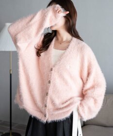 WEGO 【25年秋冬新作/WEB限定】別注USPOLOシャギーニットカーデ