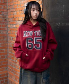 WEGO 裏起毛グラフィックビッグプルパーカー