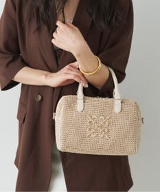 russet ナイロンラフィアミニボストンバッグ(CE-1715)