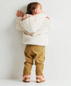 MIKI HOUSE HOT BISCUITS 【80-120cm】 カラフルビーンズ 裏ボアフリース リバーシブル総柄ジャンパー