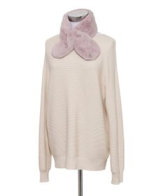 MOONBAT FURLA（フルラ）プチリボンマフラー  アーチロゴ フェイクファー