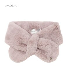 MOONBAT FURLA（フルラ）プチリボンマフラー  アーチロゴ フェイクファー