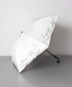 AURORA Beaurance ビューランス カリグラフィー刺しゅう柄 晴雨兼用パラソル傘 (トップフラット折傘)