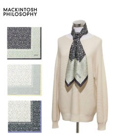 MOONBAT 【シルク100%】MACKINTOSH PHILOSOPHY(マッキントッシュ フィロソフィー）小花柄 シルクプリントスカーフ 日本製 68cm×68cm  UV対策