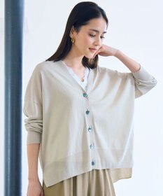 自由区 L ドライシアーファインゲージ カーディガン