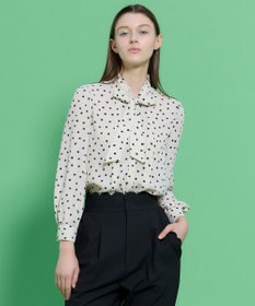 TOCCA PROMISE RIBBON ROSETTE ドット柄ブラウス アイボリー系5