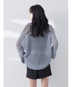earth music&ecology メッシュ編みニットプルオーバー