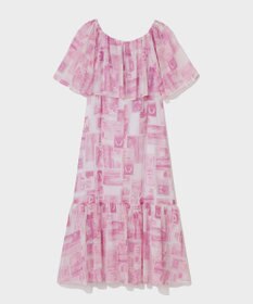 GRACE CONTINENTAL シフォンプリントドレス