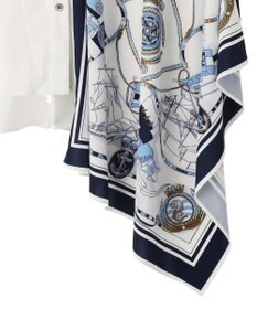 YECCA VECCA スカーフデザインアシメシャツ