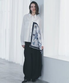 YECCA VECCA スカーフデザインアシメシャツ