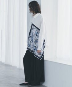 YECCA VECCA スカーフデザインアシメシャツ