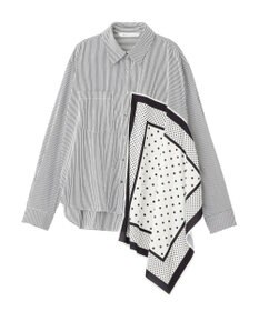 YECCA VECCA スカーフデザインアシメシャツ