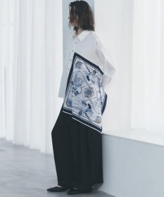 YECCA VECCA スカーフデザインアシメシャツ
