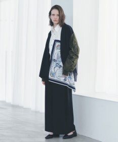 YECCA VECCA スカーフデザインアシメシャツ