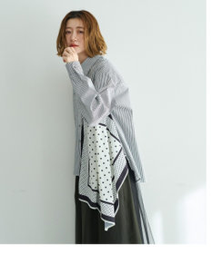 YECCA VECCA スカーフデザインアシメシャツ