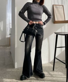 WEGO リブハイネックショートニット