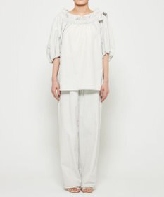 uncrave ライトプルーフナイロン オフショルブラウス