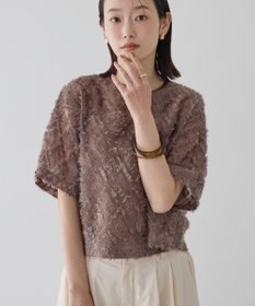 AMERICAN HOLIC フリンジジャガードブラウス
