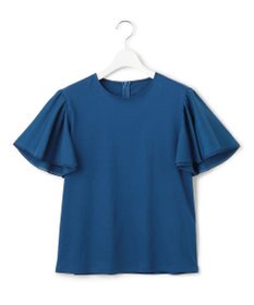 23区 【WEB限定】フレアコンビジャージー 袖フリル カットソー