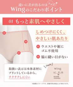 Wing ショーツ やさしい肌あたり ズレ上がりにくい しめつけにくい 【綿の贅沢 フラットショーツ】 はきこみ丈ふかめ 3Lまで対応 大きいサイズ EC3100 ウイング／ワコール