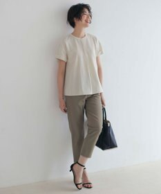 J.PRESS LADIES L 【洗える・接触冷感・UVケア・吸水速乾・防透け】麻シェルドライ テーパード パンツ