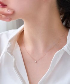 Phoebe 【金属アレルギー対応】シャインベゼルセッティングネックレス　シャンパンゴールド