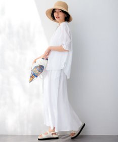 23区 L 【洗える】LIBECOリネン フレアスカート